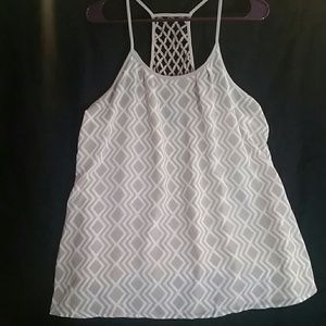 White and tan tank top