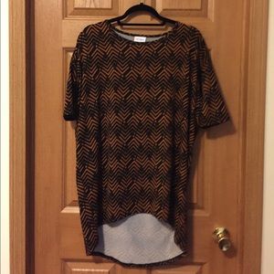 Lularoe Black and Gold Chevron Irma
