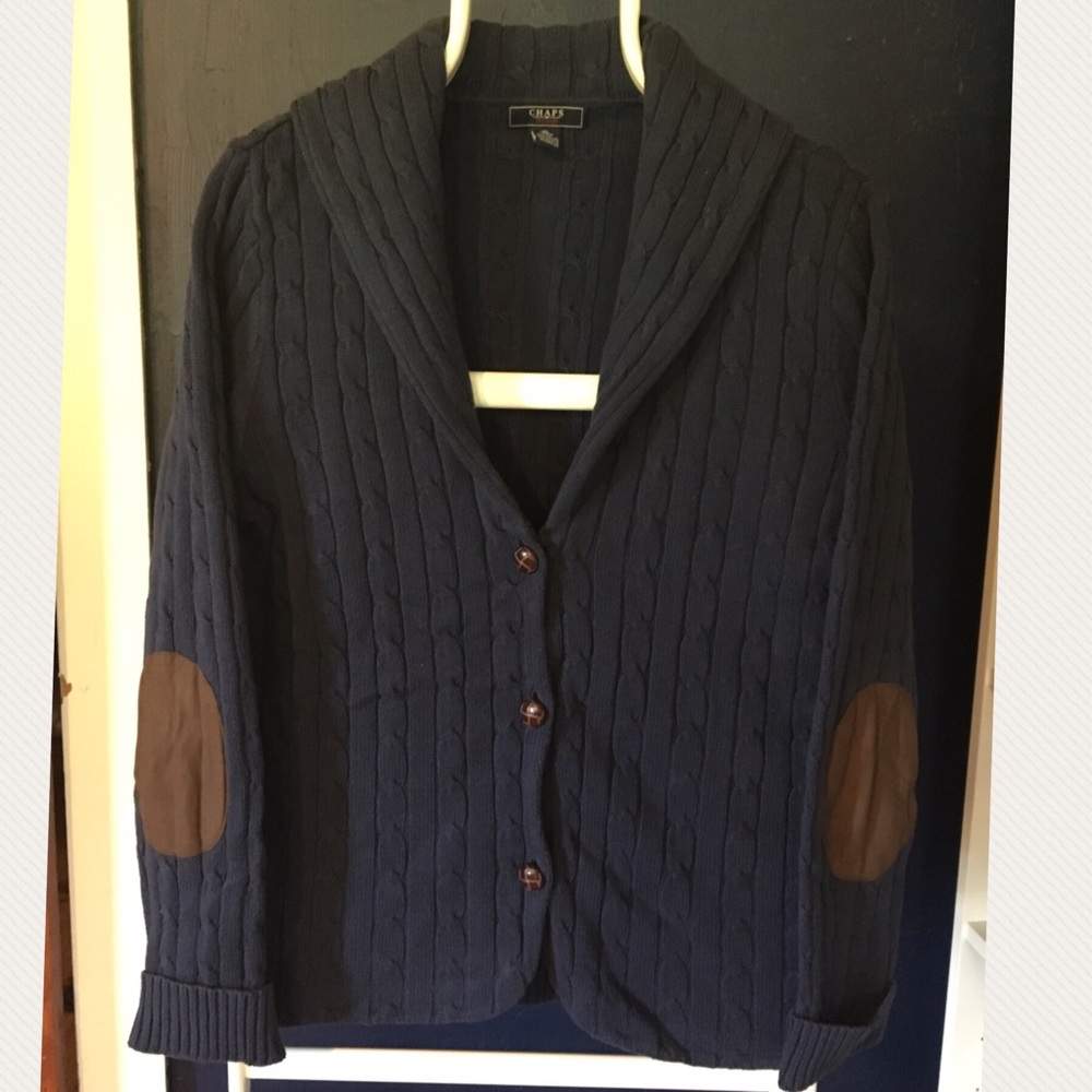 Chaps Blazer cut cable knit sweater