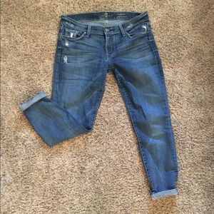 7 for mankind cropped gwenevere skinny jean 30