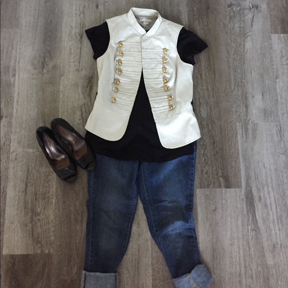 twentyone cream soldier vest