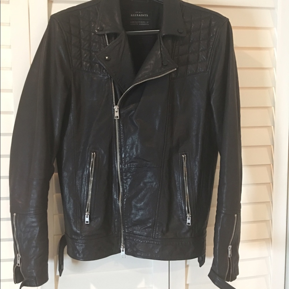 All Saints black leather jacket