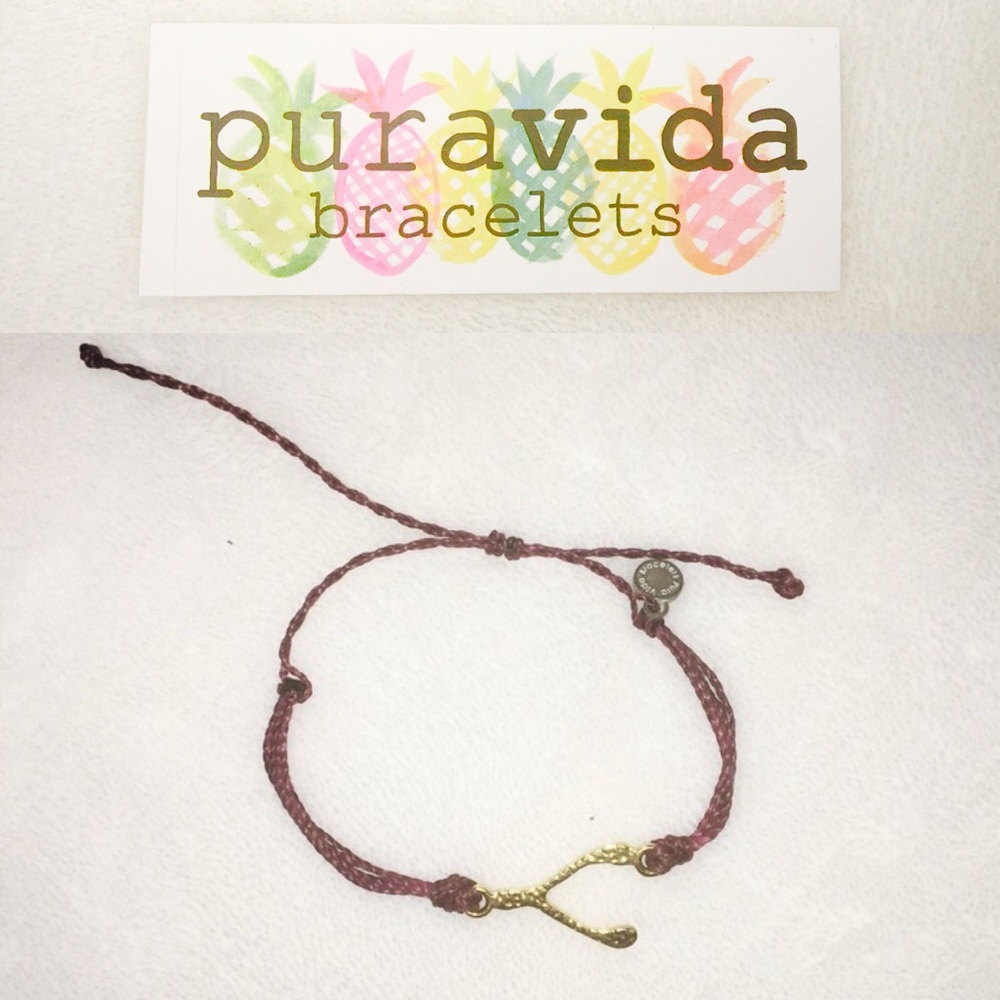 Pura Vida Wishbone Charm Bracelet