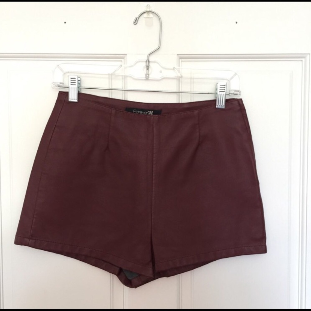 Forever 21 faux leather high waisted shorts
