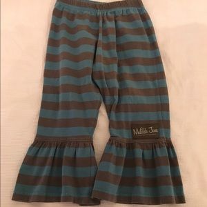 Striped ruffle pants