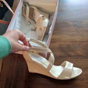NWOT Nude Wedge Sandal