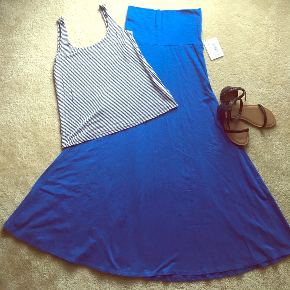 Lularoe maxi skirt XS NWT Blue