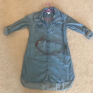 Chambray shirt dress