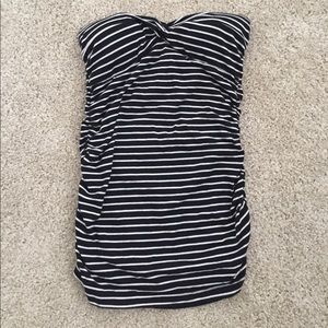 Striped padded tube top