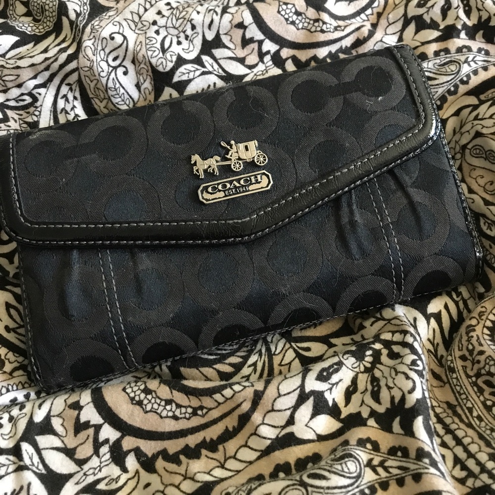Black Monogram Coach Wallet