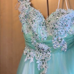 Mint green prom dress