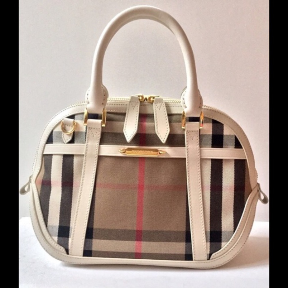 New Burberry Haymarket Check Satchel $1345