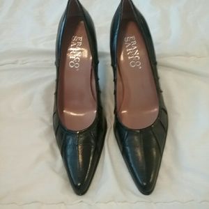 Franco Sarto Black Leather Pumps Size 8.5