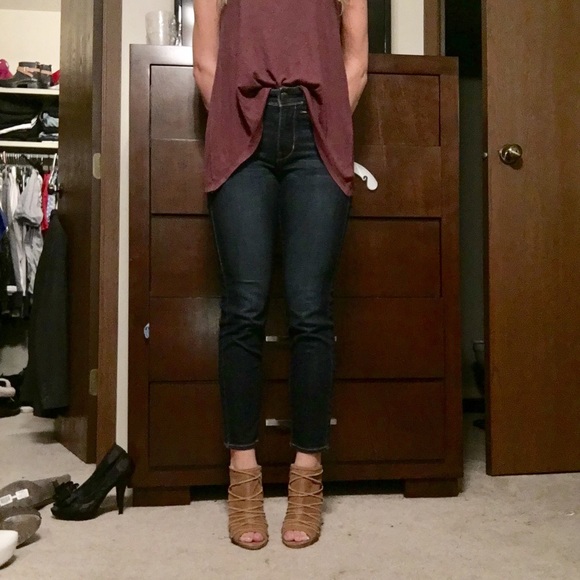 Dark Wash Skinny Low Rose American Eagle Jeans - Picture 5 of 6