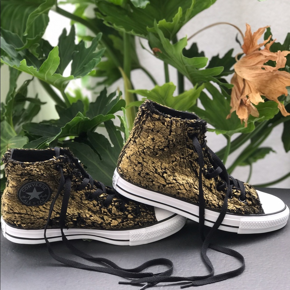 Converse All Star chuck gold/black/faux. AUTHENTIC - Picture 2 of 8