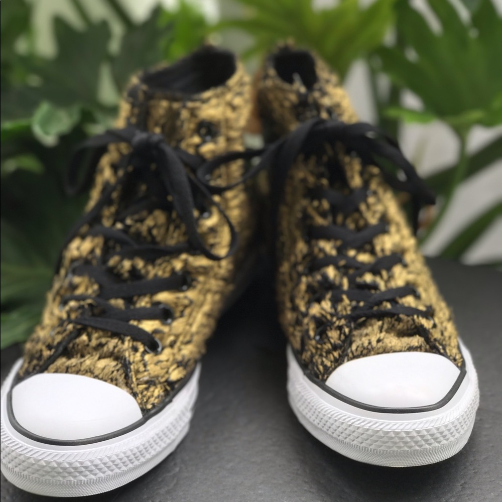 Converse All Star chuck gold/black/faux. AUTHENTIC - Picture 7 of 8