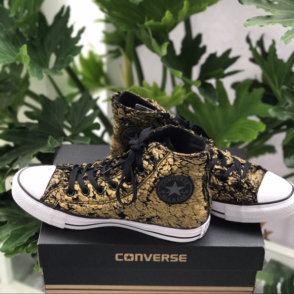 Converse All Star chuck gold/black/faux. AUTHENTIC - Picture 3 of 8