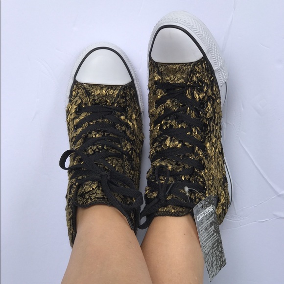 Converse All Star chuck gold/black/faux. AUTHENTIC - Picture 4 of 8