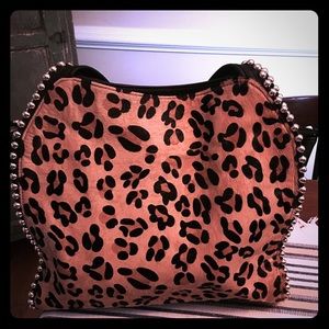 Gorgeous Lg Big Buddha Leopard Hobo Satchel