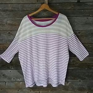 ๏Lane Bryant 18/20 Striped Shirt 3/4 Sleeve ๏Lane Bryant 18/20 Striped Shirt 3/4 Sleeve