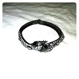 Black and clear crystal snake bracelet