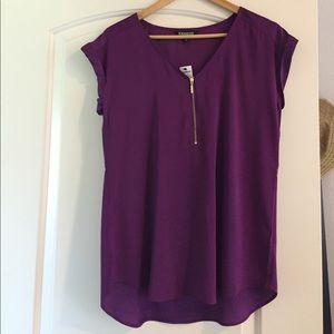 Purple Express top with gold zipper