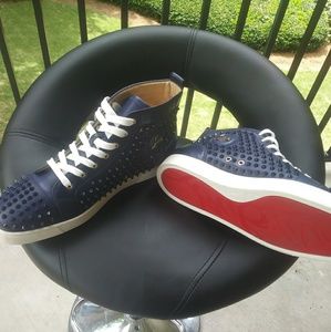 Blue Spiked Christian Louboutin