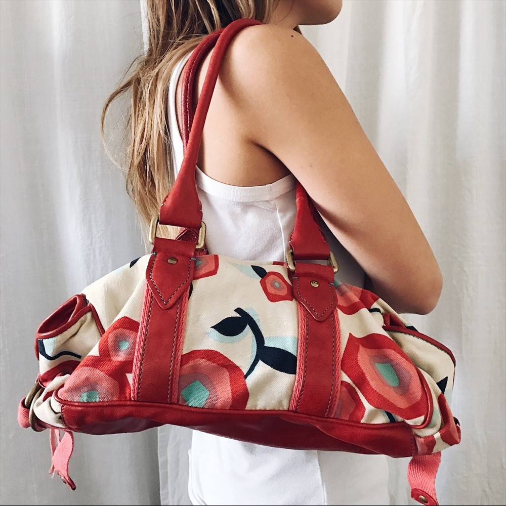 Marc by Marc Jacobs coral multi floral handbag