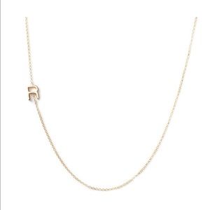 Maya Brenner 14 kt gold letter R necklace