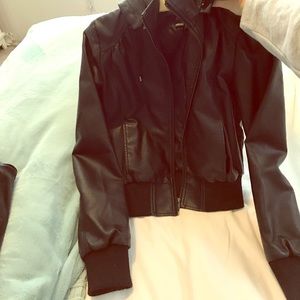 Black leather jacket