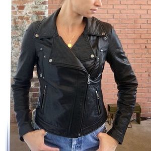 DKNY lamb leather black moto jacket - XS