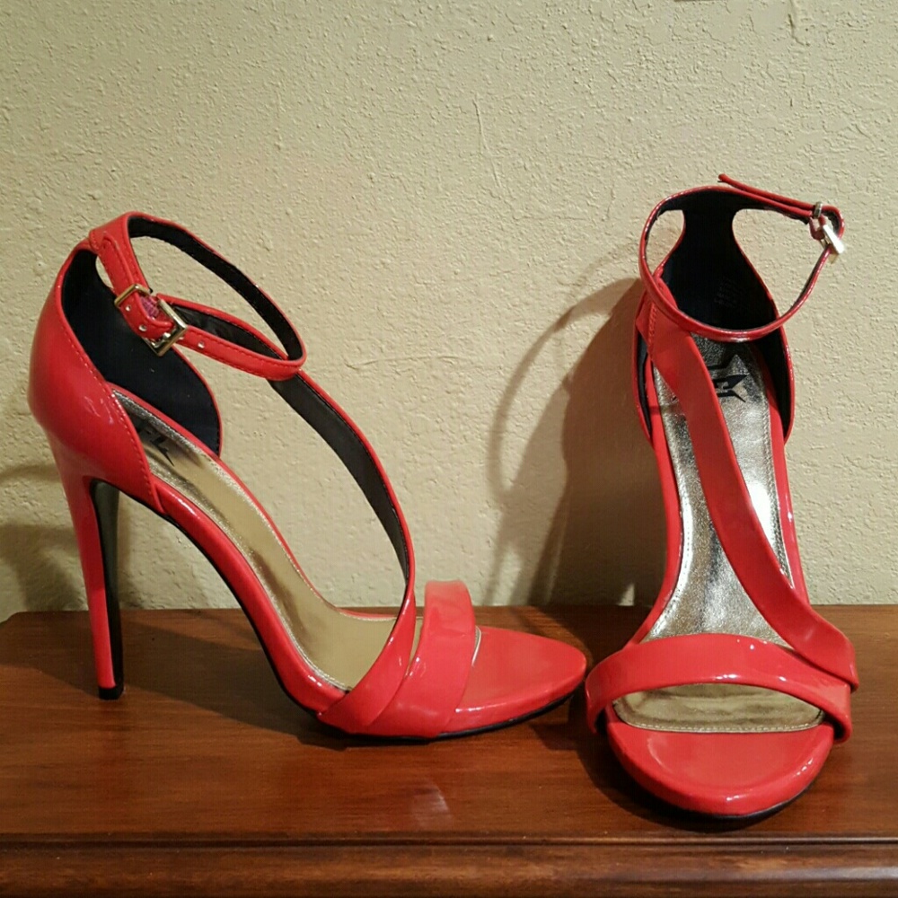 Bright coral red high heels!