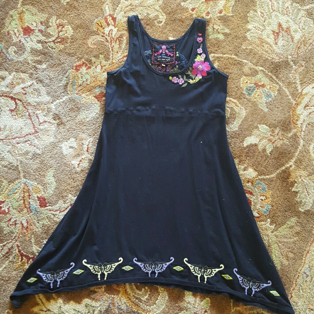 JWLA tank dress with embroidery front and back