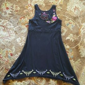 JWLA tank dress with embroidery front and back