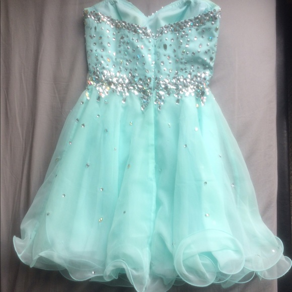 Blue Sequin Prom Dress - Picture 2 of 6