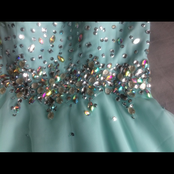 Blue Sequin Prom Dress - Picture 4 of 6