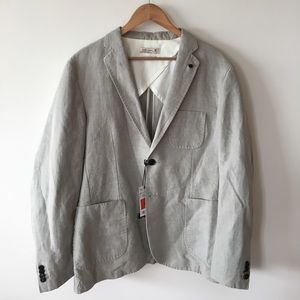 H.E. by Mango Large Slim Fit Cotton/Linen Blazer