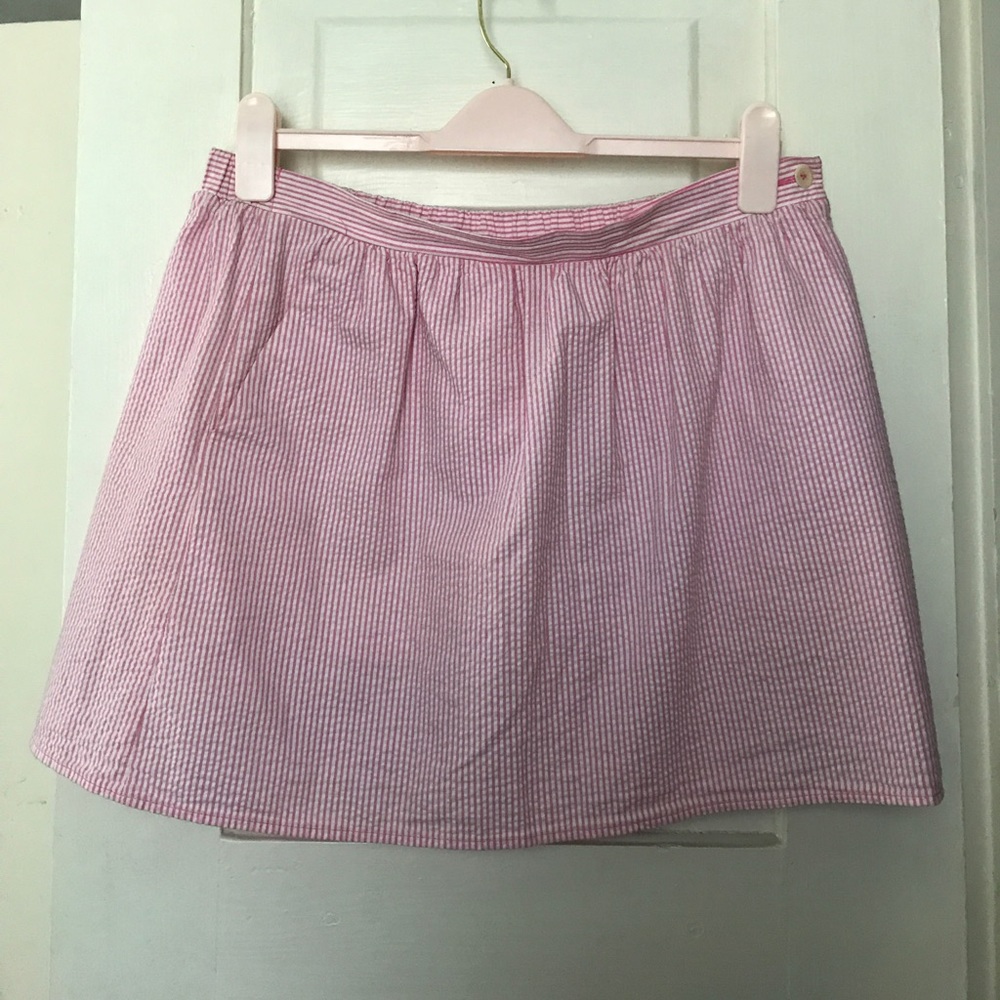 Pink seersucker Lilly Pulitzer skirt