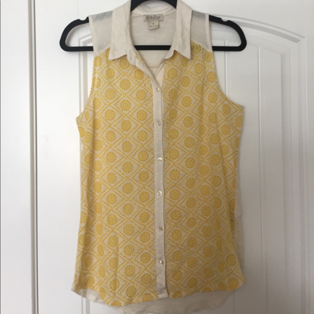 Lucky Brand Sleeveless Embroidered Blouse size M