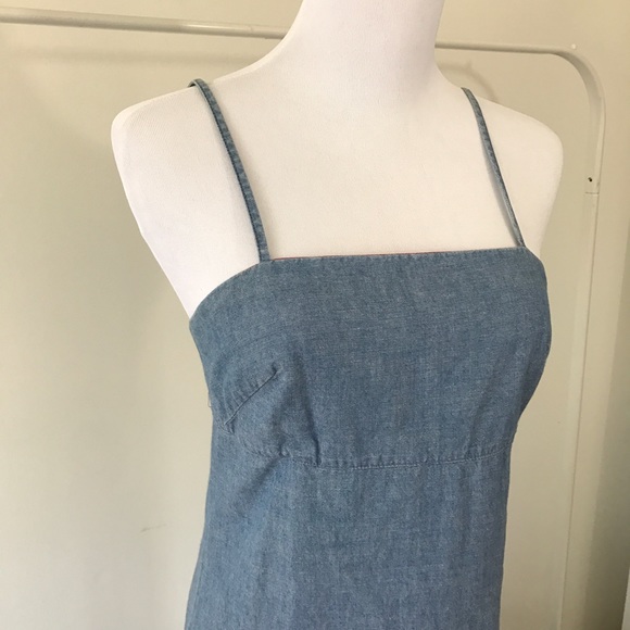 Chambray Ruffle Hem Spring Dress - Picture 2 of 3