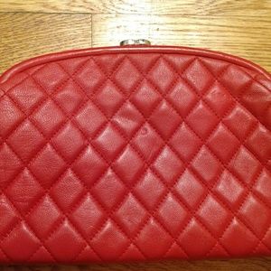 Red Chanel Quilted Clutch