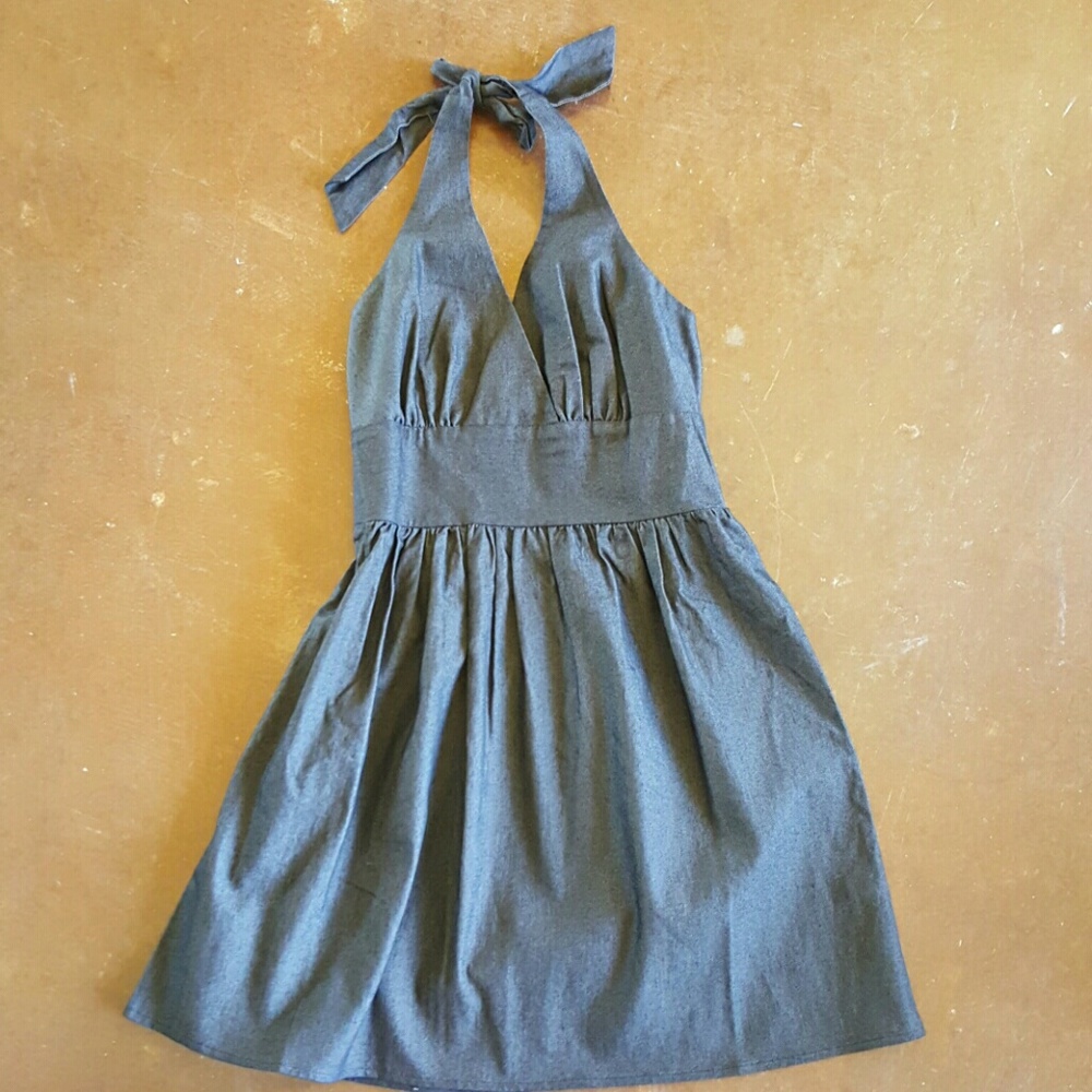 Denim halter dress