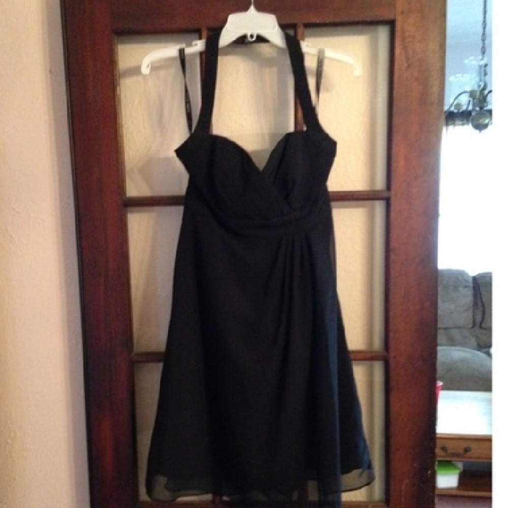 Alfred Angelo Black Short Halter Dress! NWT!