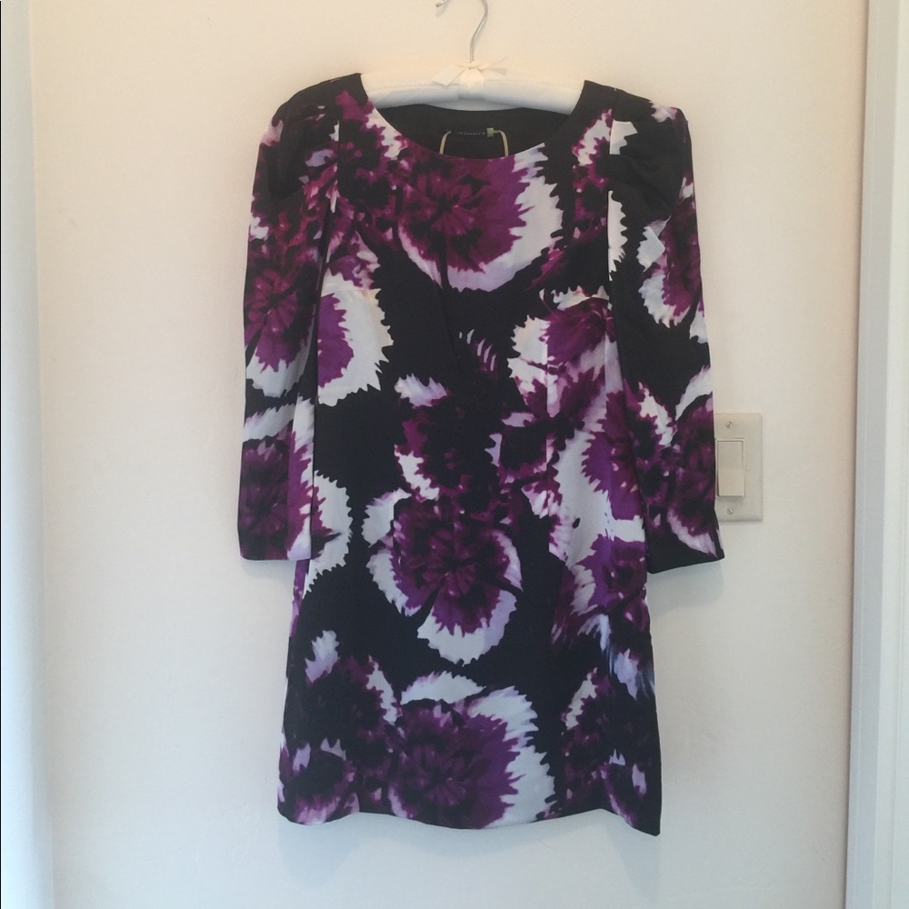 Leifsdottir purple print silk shift dress