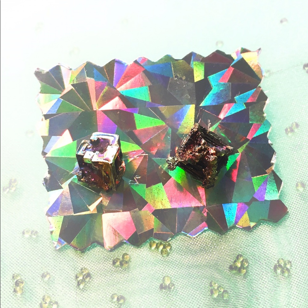 Raw Bismuth Crystal Earrings