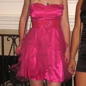 Sequin Hearts Pink Party Dress