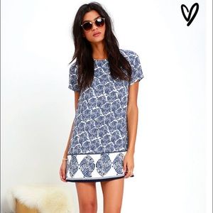 Taj Mahal Tour Blue Print Shift Dress