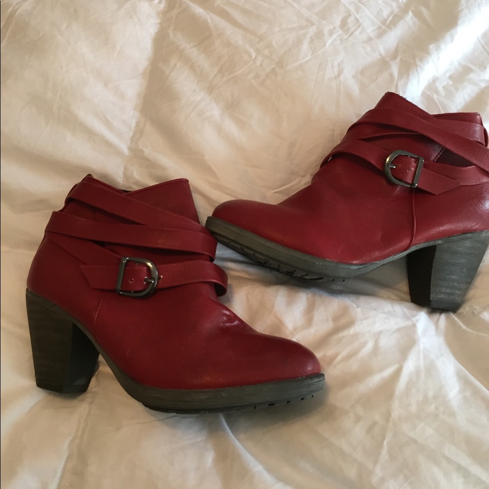 Red ankle boots-never worn