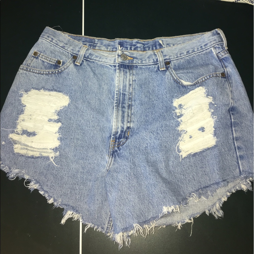 High waisted jean shorts
