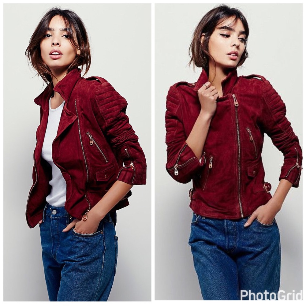 Free People Doma Suede Moto Jacket - Picture 1 of 6